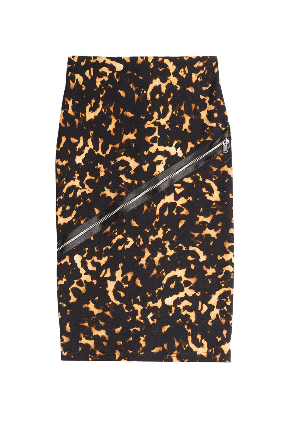 Stretch Cotton Pencil Skirt with Zip Detail by McQ Alexander McQueen