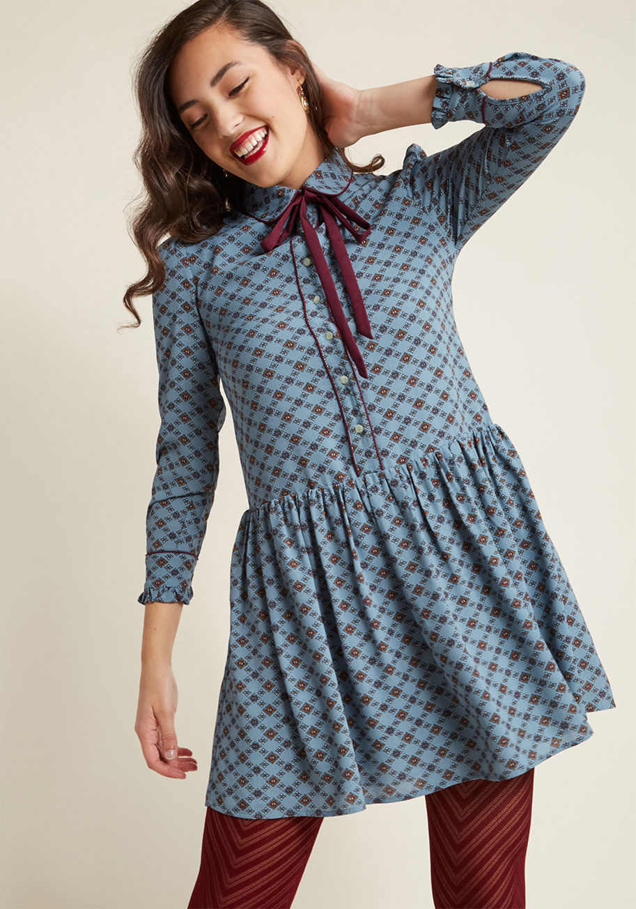 Miss Patina Signature Smile Long Sleeve Dress by Miss Patina