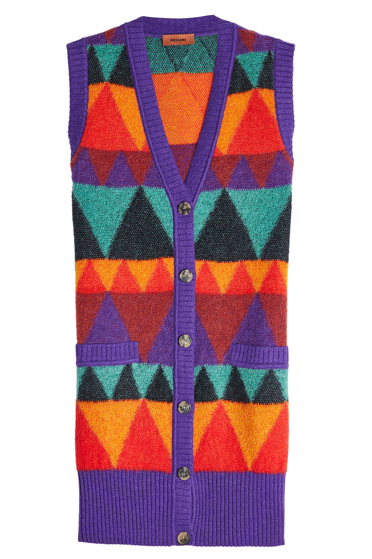 Buttoned Vest with Mohair, Alpaca and Wool by Missoni