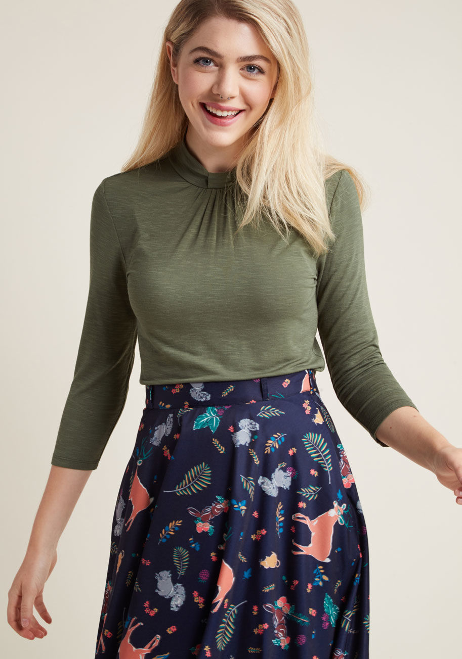 3/4 Sleeve Top with Knot Neckline by ModCloth