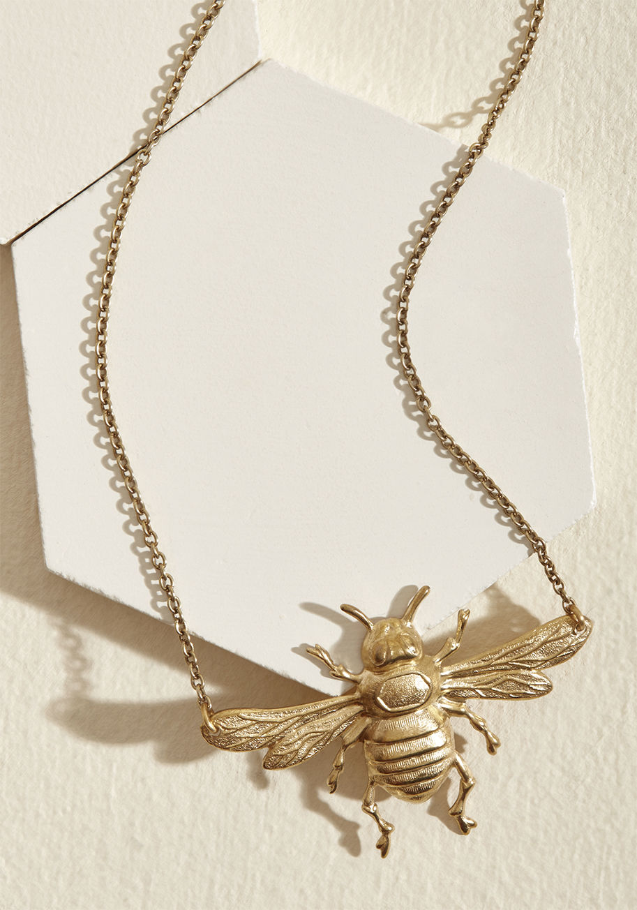 ModCloth - Apiarian Artistry Brass Pendant Necklace