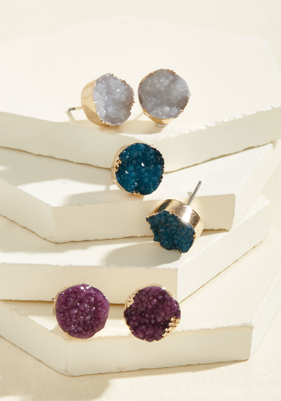 ModCloth - Cause a Rock-us Earring Set