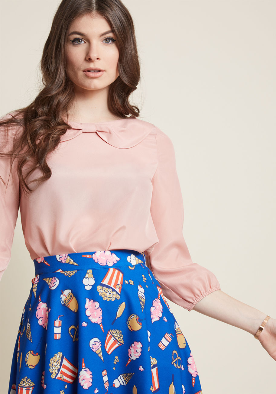 ModCloth - Chiffon Blouse with Bow-Detailed Collar