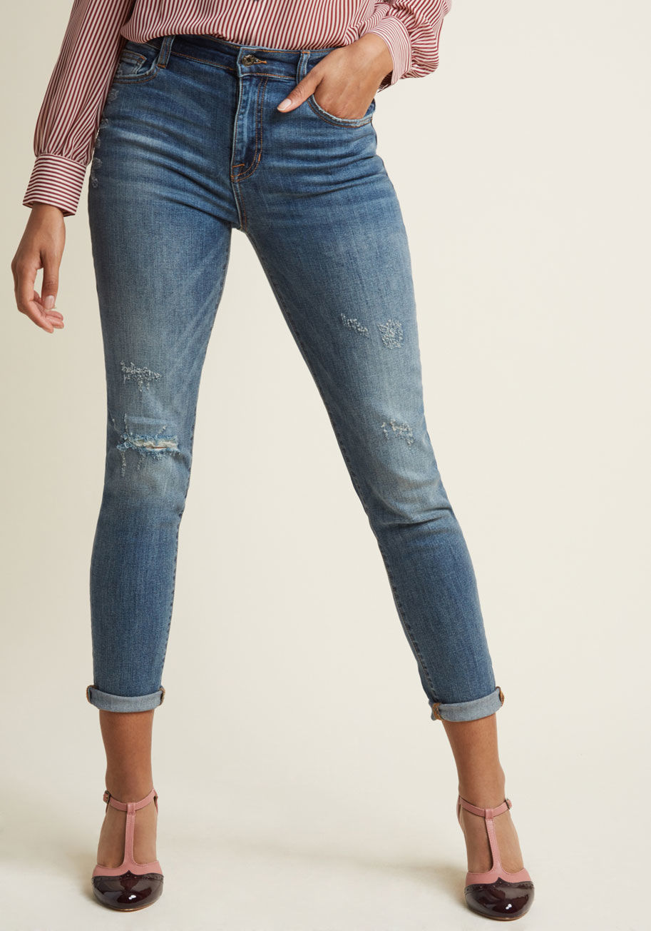 ModCloth - Confidently Casual Distressed Skinny Jeans