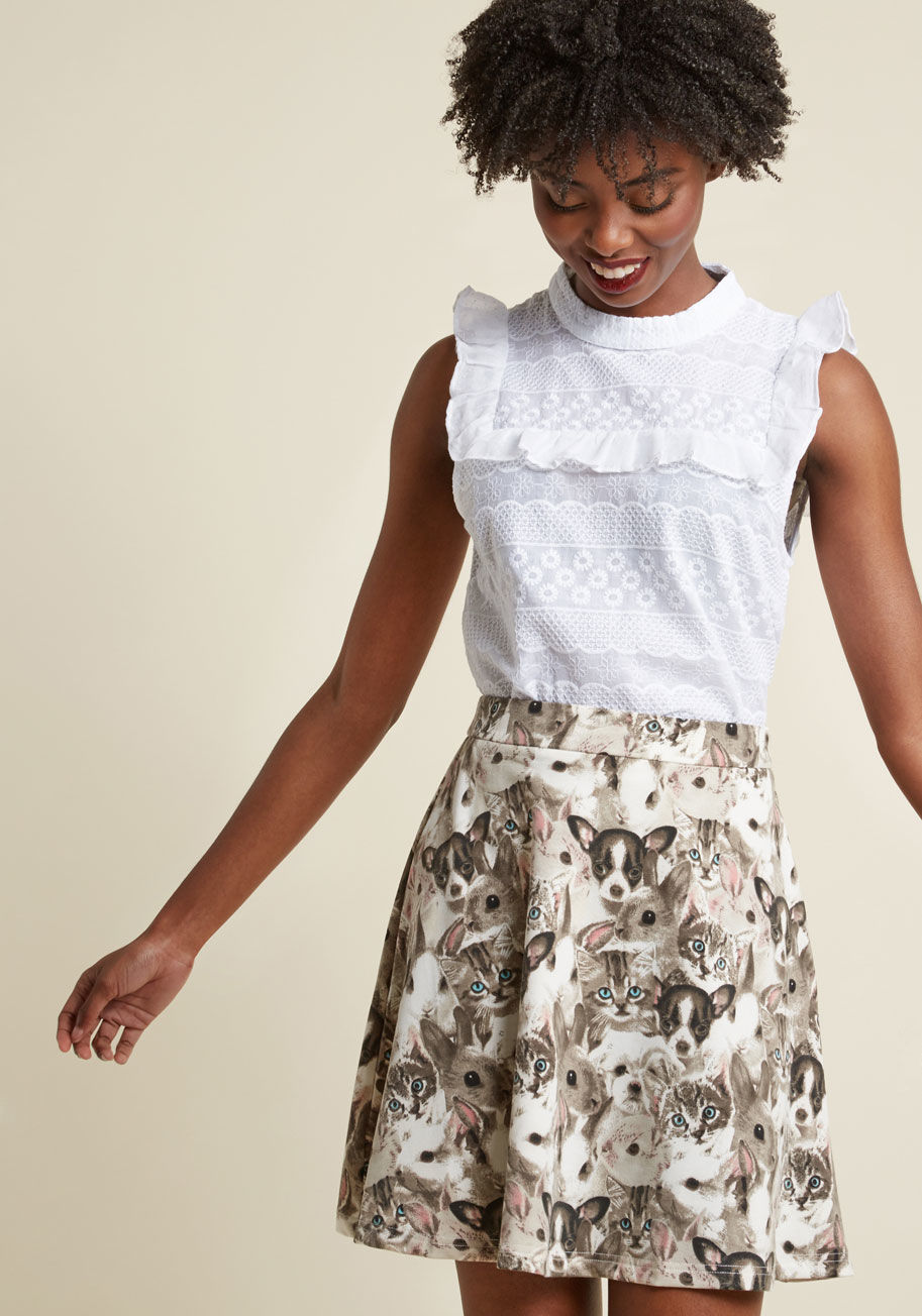 ModCloth - Critter Collective Knit Skater Skirt