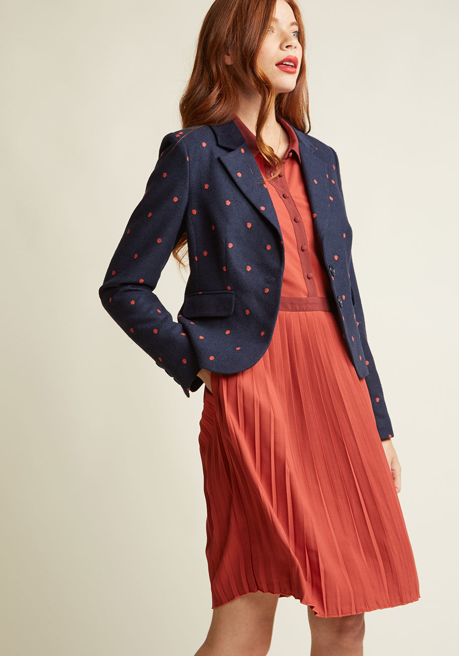 ModCloth - Dotted Blazer with Finished Pockets