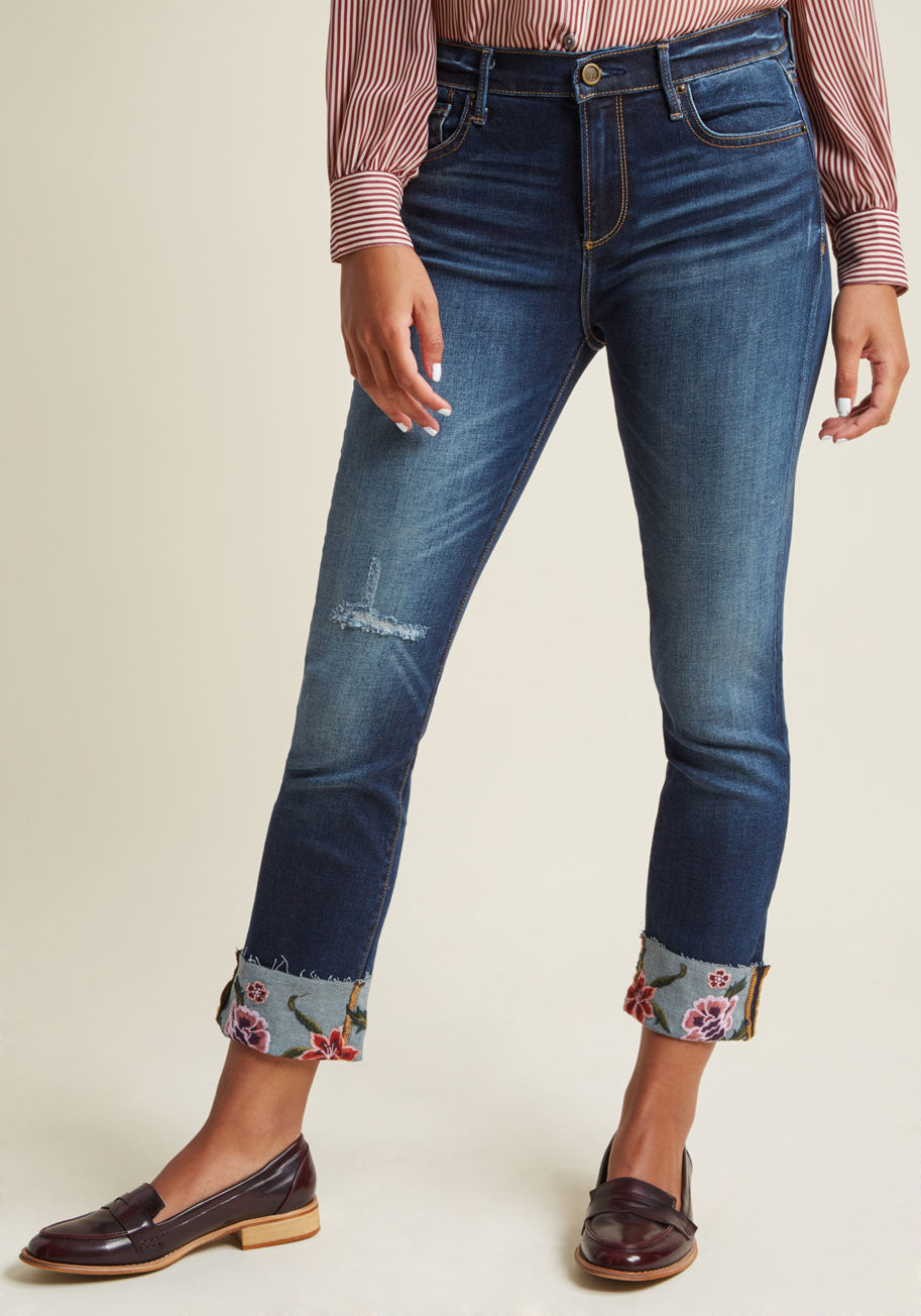 ModCloth - Driftwood Off the Cuff Cropped Skinny Jeans