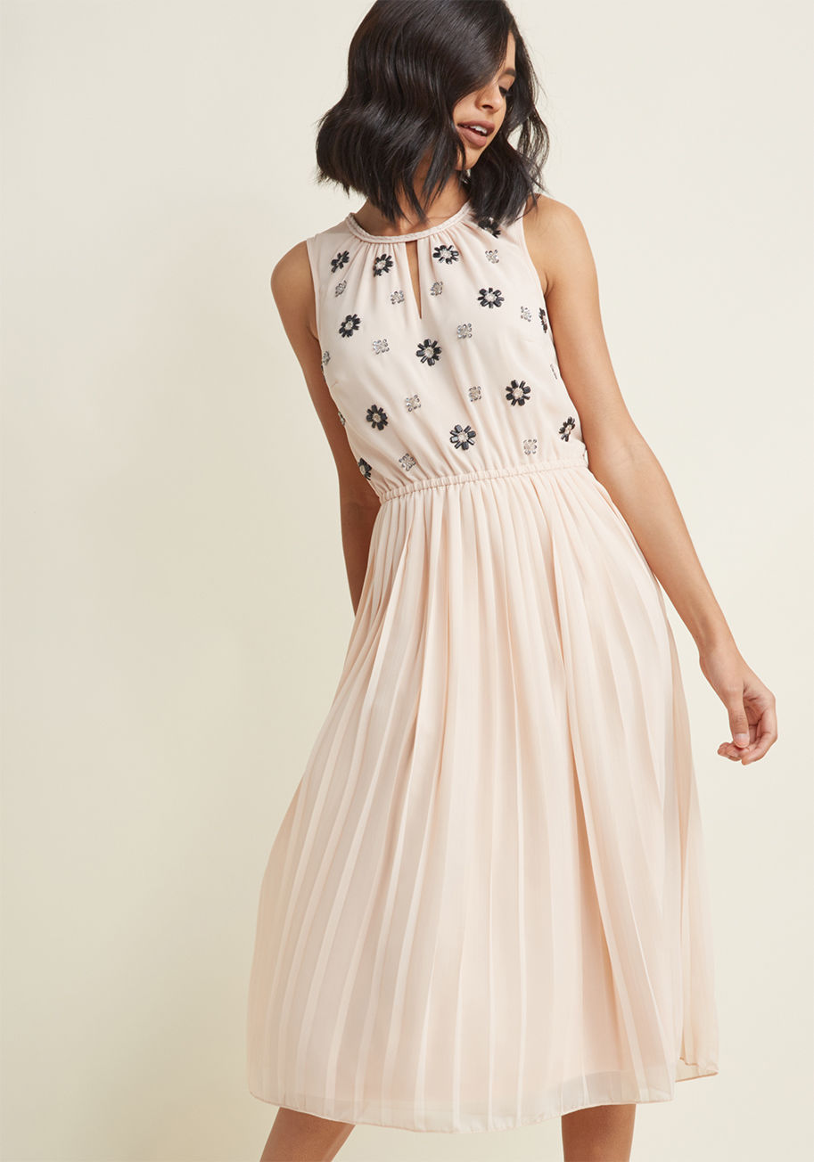 ModCloth - Embellished Chiffon Midi Dress