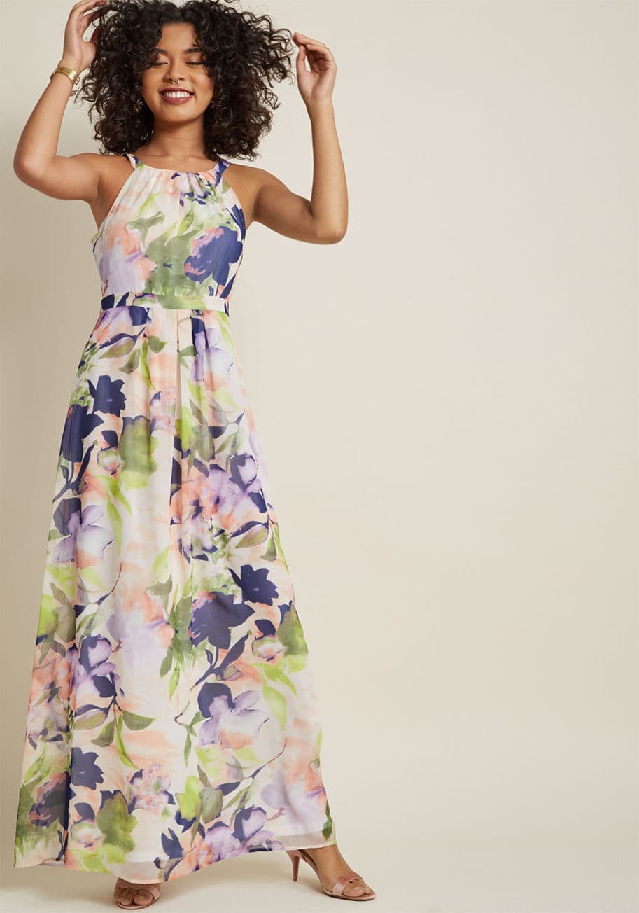 ModCloth - Essence of Presence Chiffon Maxi Dress