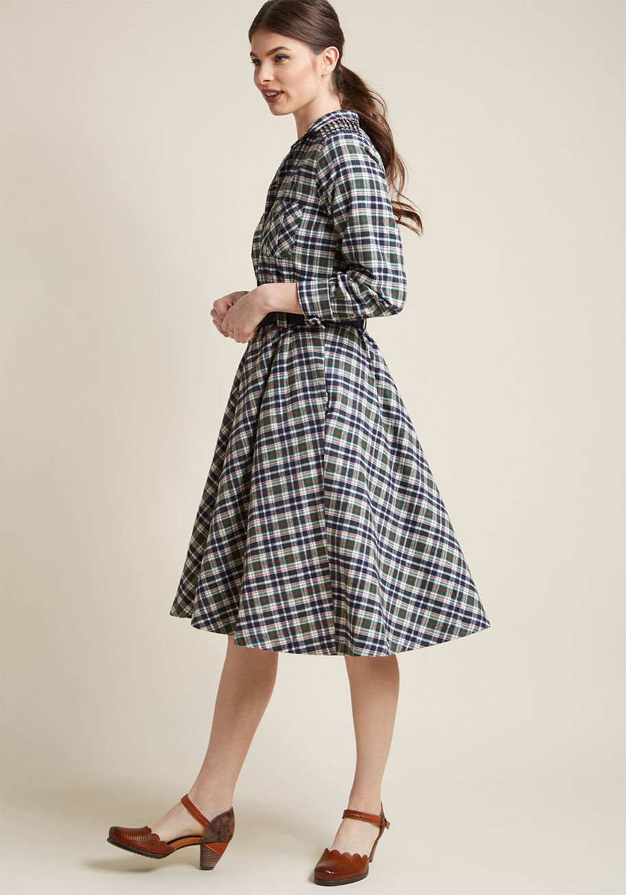 ModCloth - Flannel Fit and Flare Shirt Dress