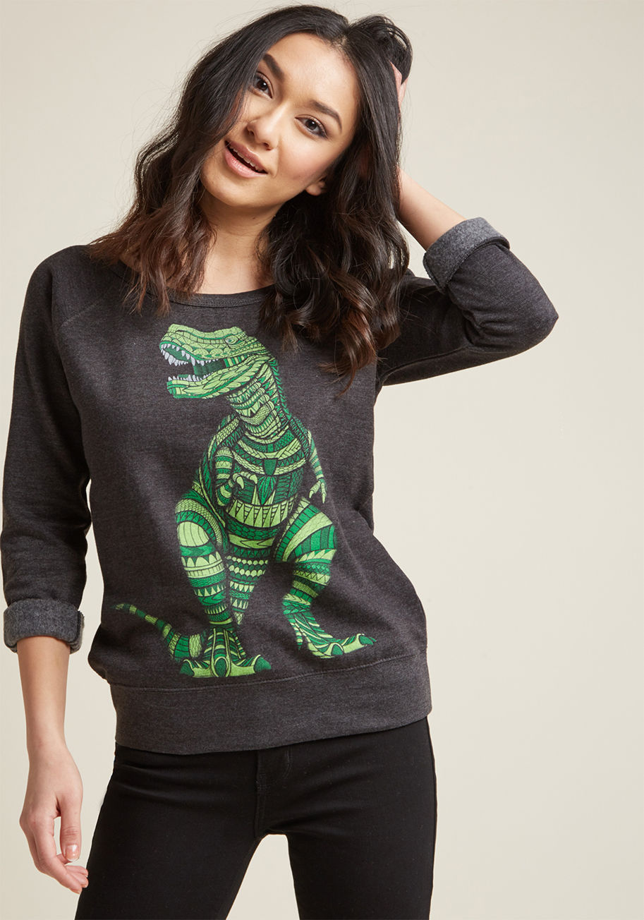 ModCloth - Give It a Rex Graphic Sweatshirt