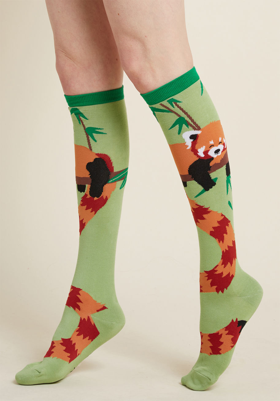 ModCloth - Got My Red Pandas Ready Knee Socks