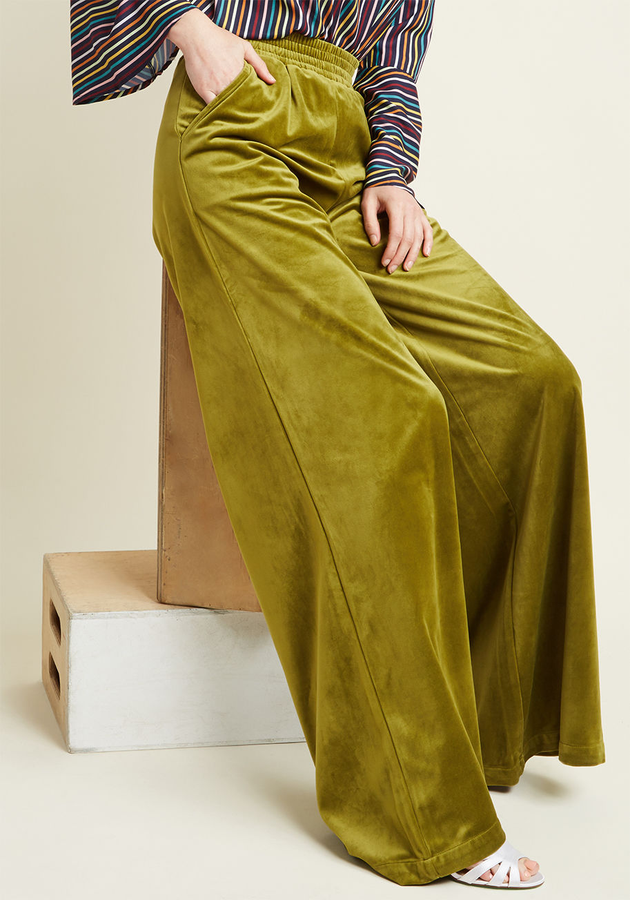 ModCloth - Guiding Glow Wide-Leg Velvet Pants