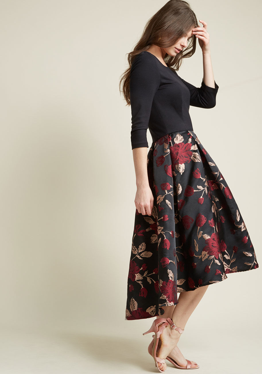 ModCloth - High-Low Hem Fit and Flare Dress with Pockets