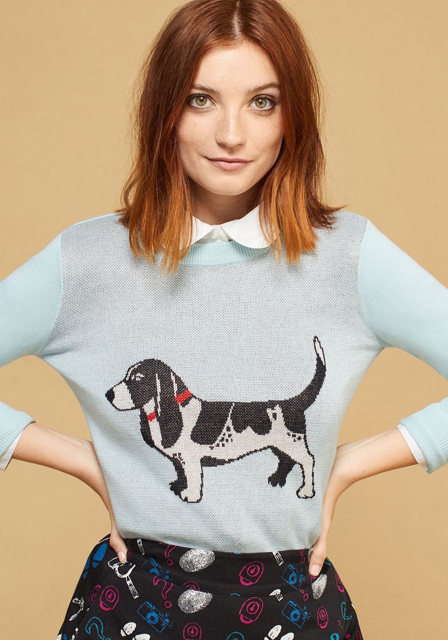 ModCloth - Intarsia Hound Dog Sweater