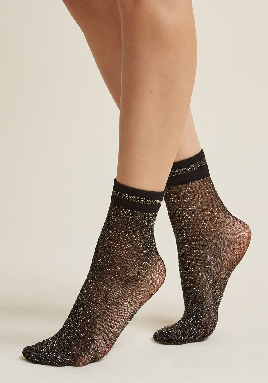 ModCloth - Sparkle Stems Metallic Socks