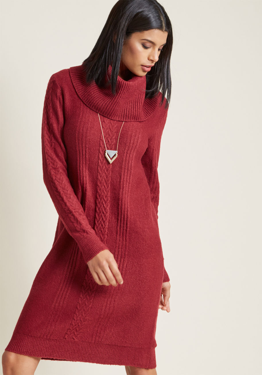 ModCloth - Sweater Dress with Cowl Neck