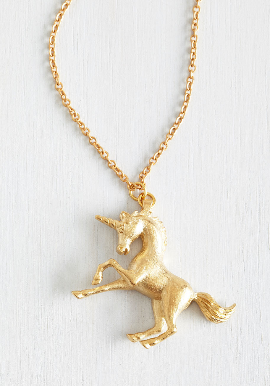 ModCloth - The Golden Unicorn Necklace