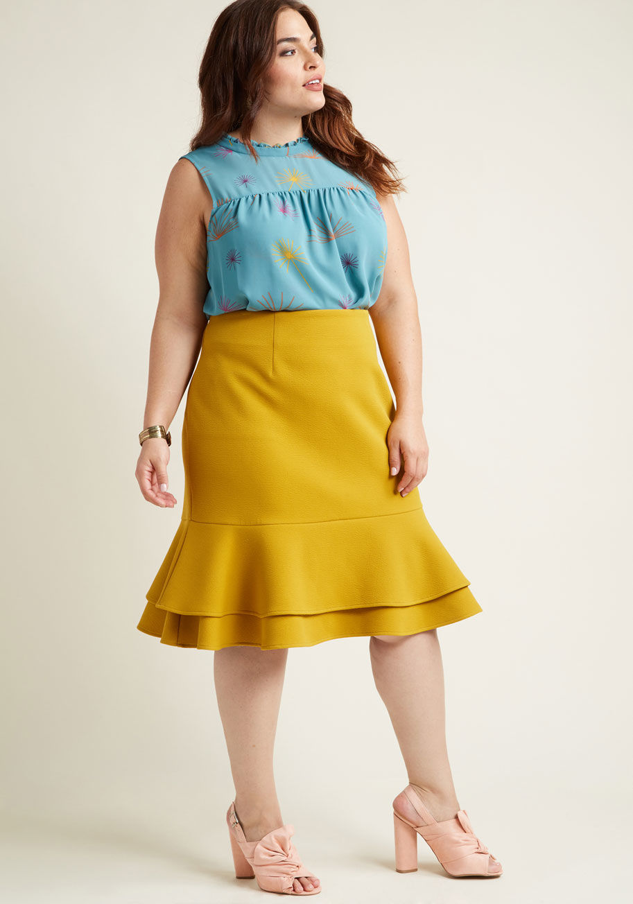 ModCloth - Tiered Ruffle Pencil Skirt