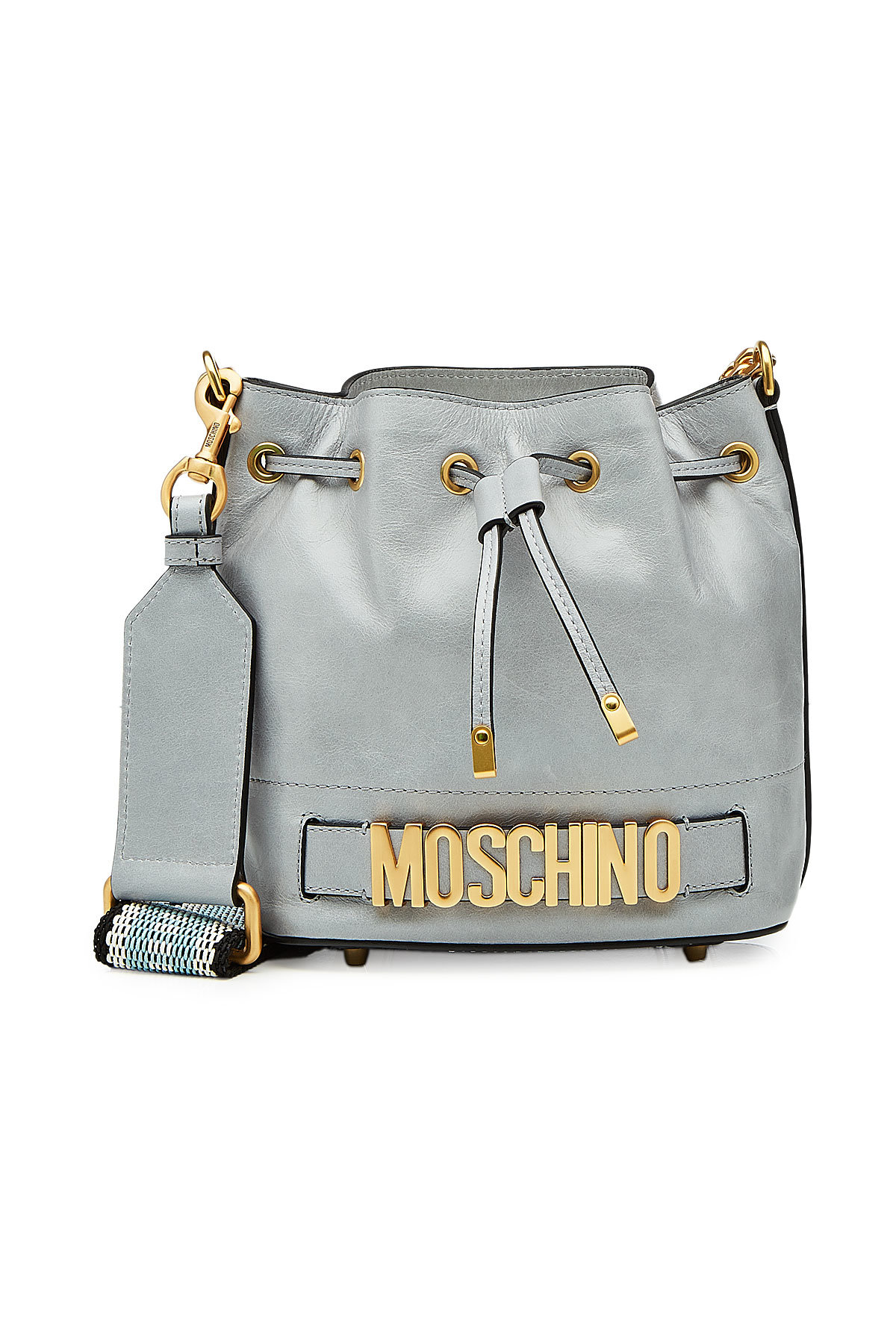 Moschino - Logo Leather Drawstring Bag