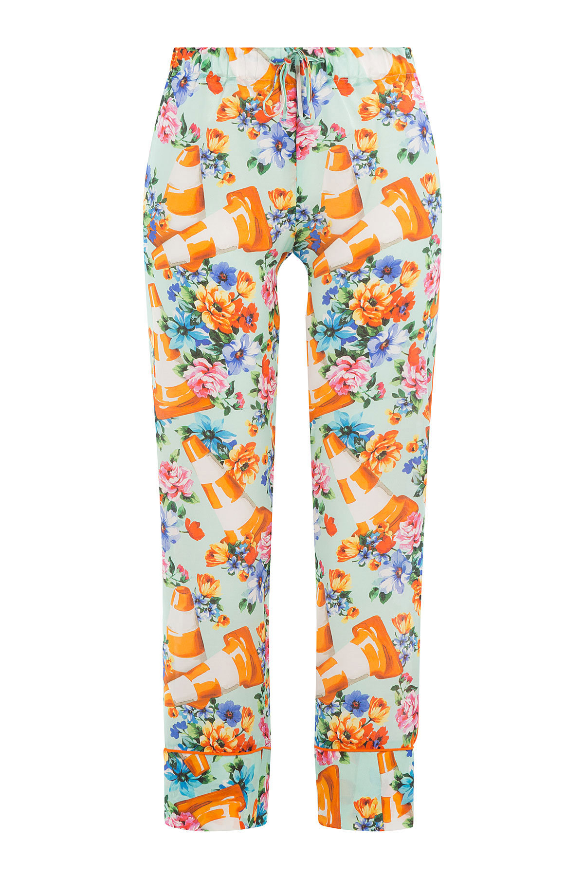 Printed Cotton-Silk Pants by Moschino