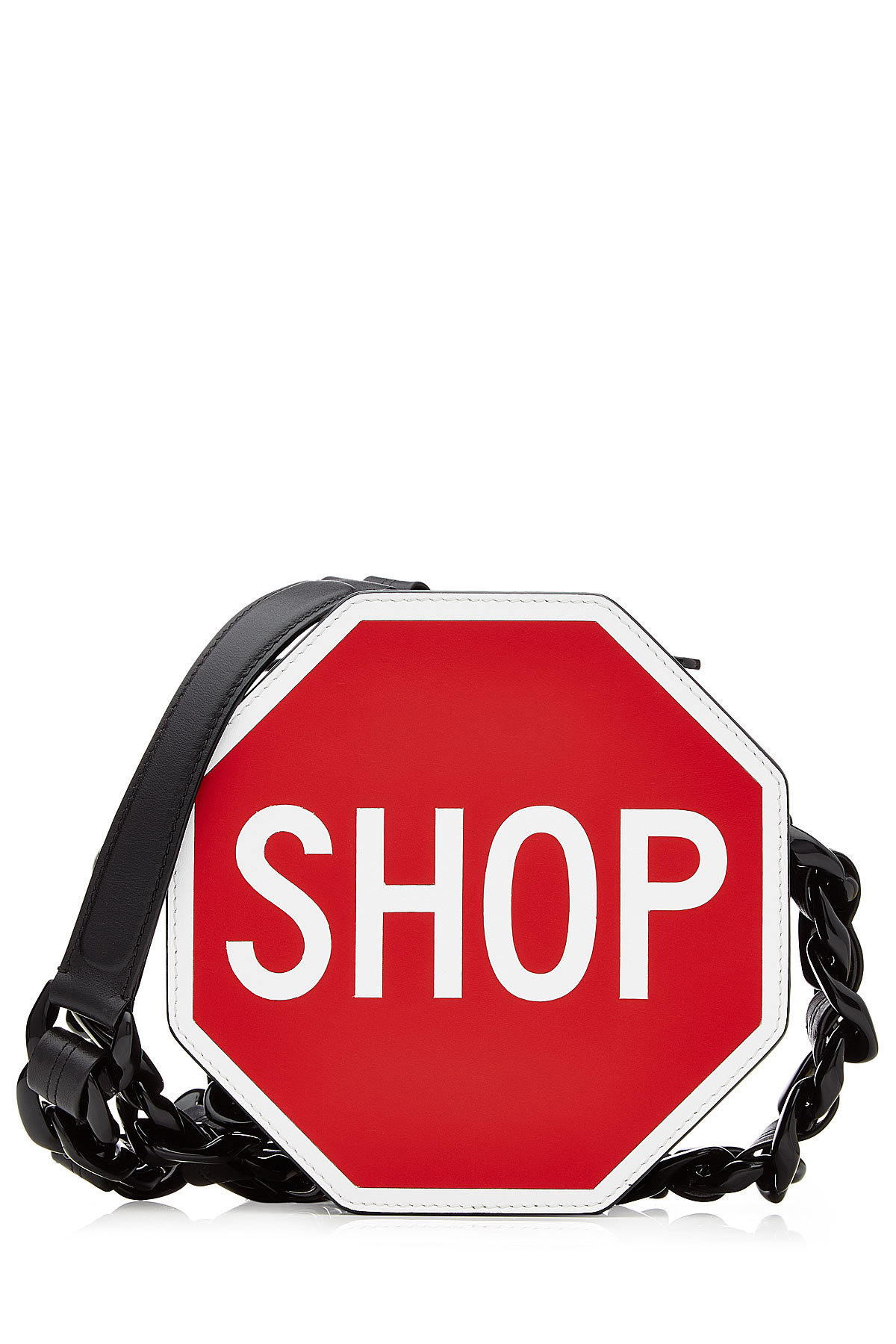 Shop Leather Shoulder Bag by Moschino