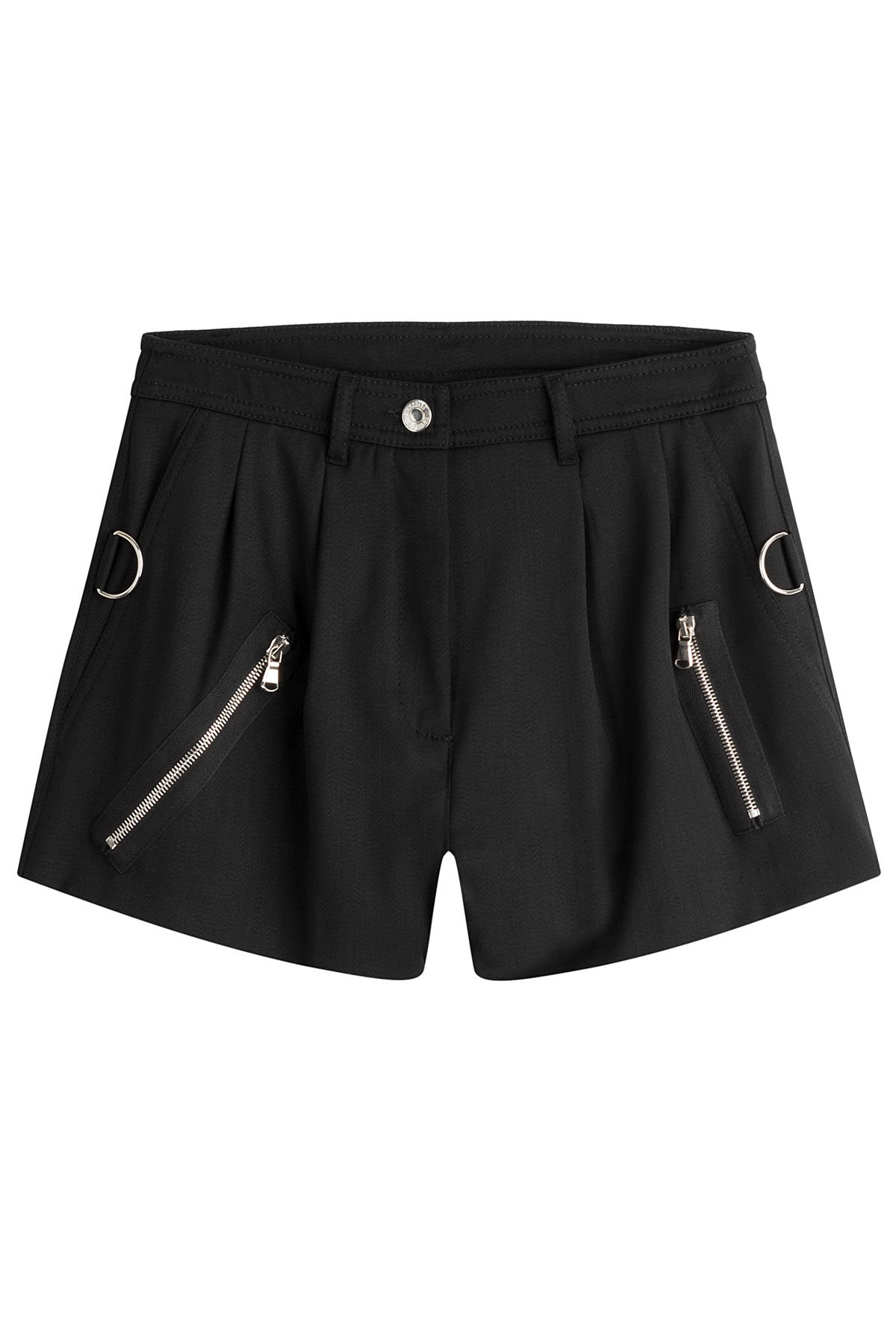 Virgin Wool Shorts with Zippers by Moschino