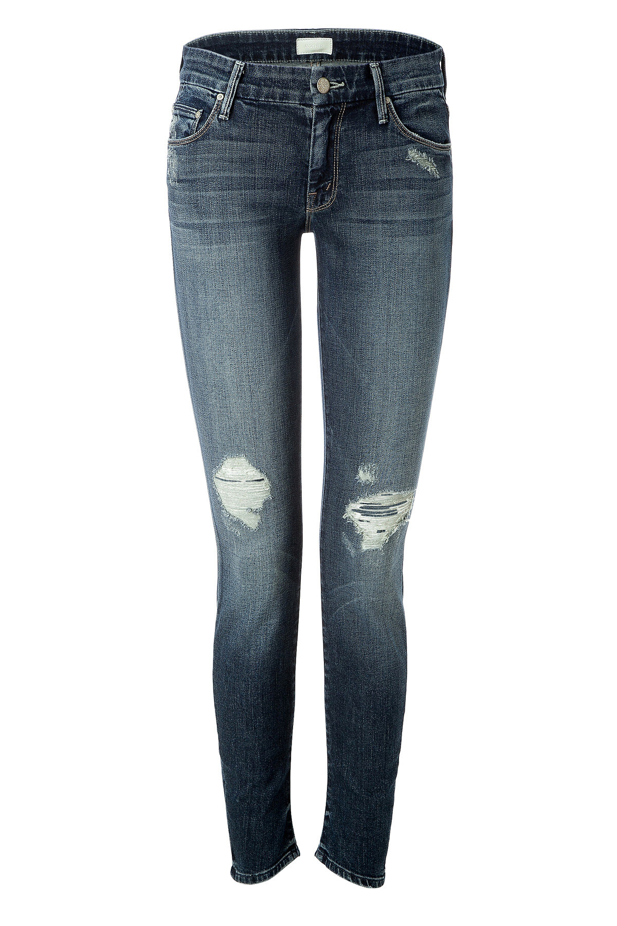 Mother - The Looker Skinny Jeans in Blue Destroyed