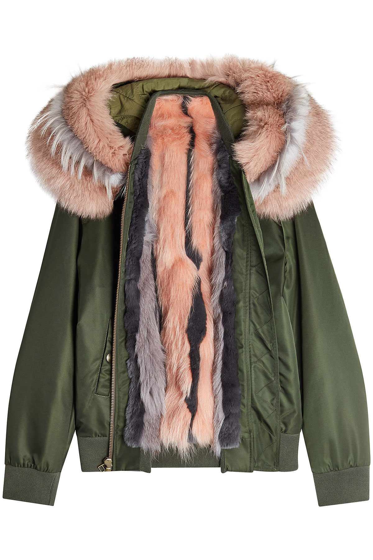 Bomber Jacket with Raccoon Fur Collar by Mr & Mrs Italy