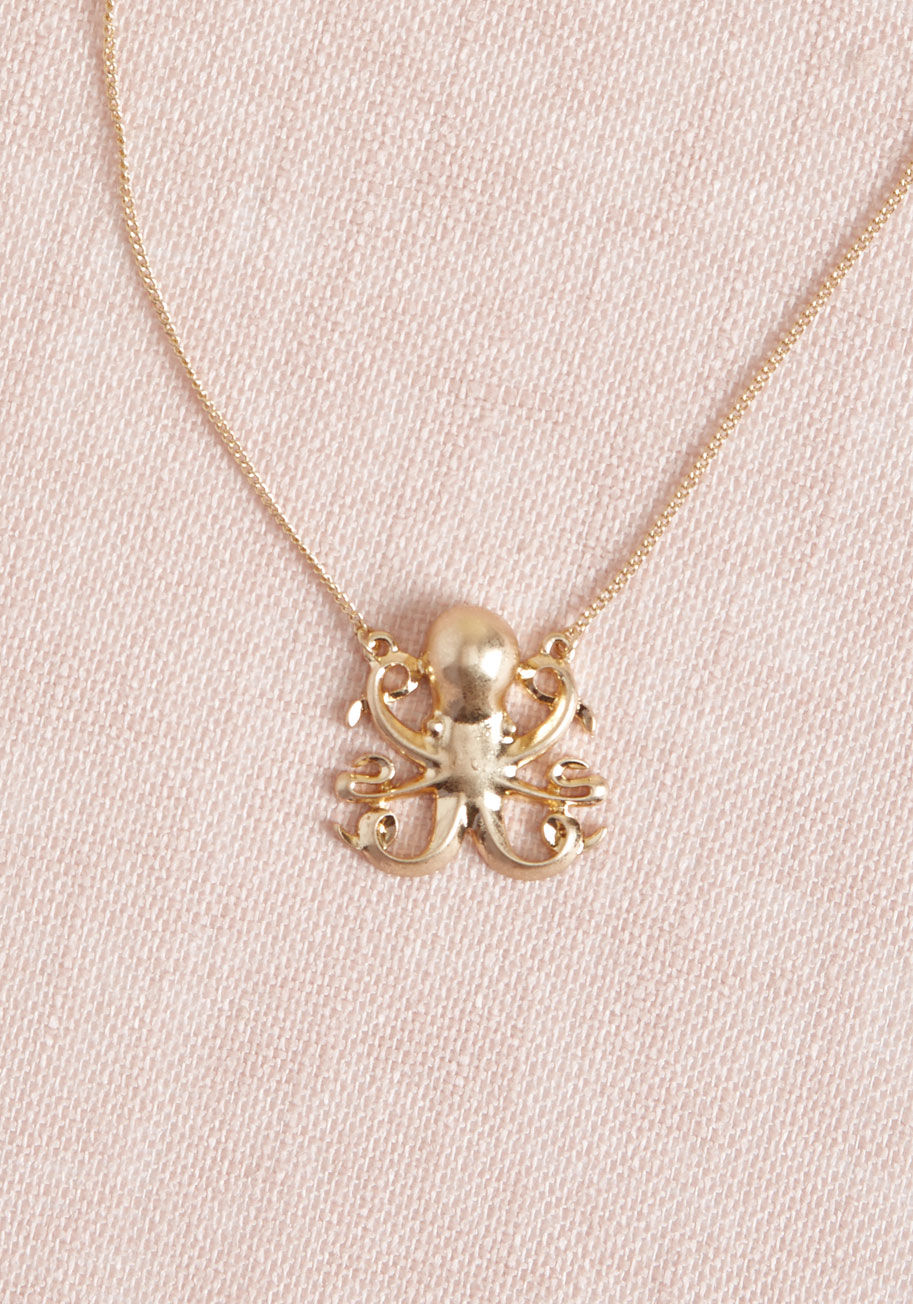 MTMOCTOPUS - Spice up any look you choose with the unexpected addition of this gold pendant necklace - a ModCloth exclusive! More than just a basic accessory, this quirky adornment stars an octopus charm at the end of its delicate chain. Talk about a creature feature!