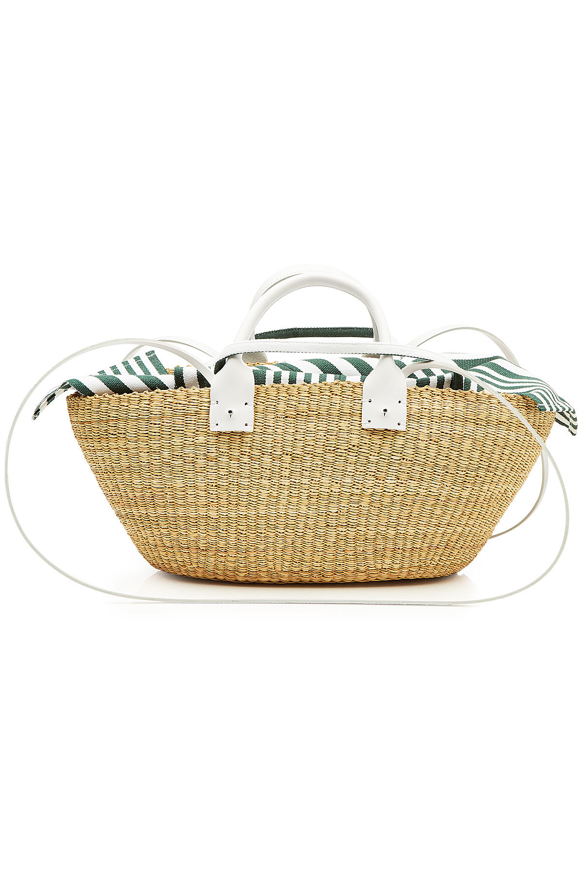 Muuñ - Giorgio Bilbao Straw Tote with Leather