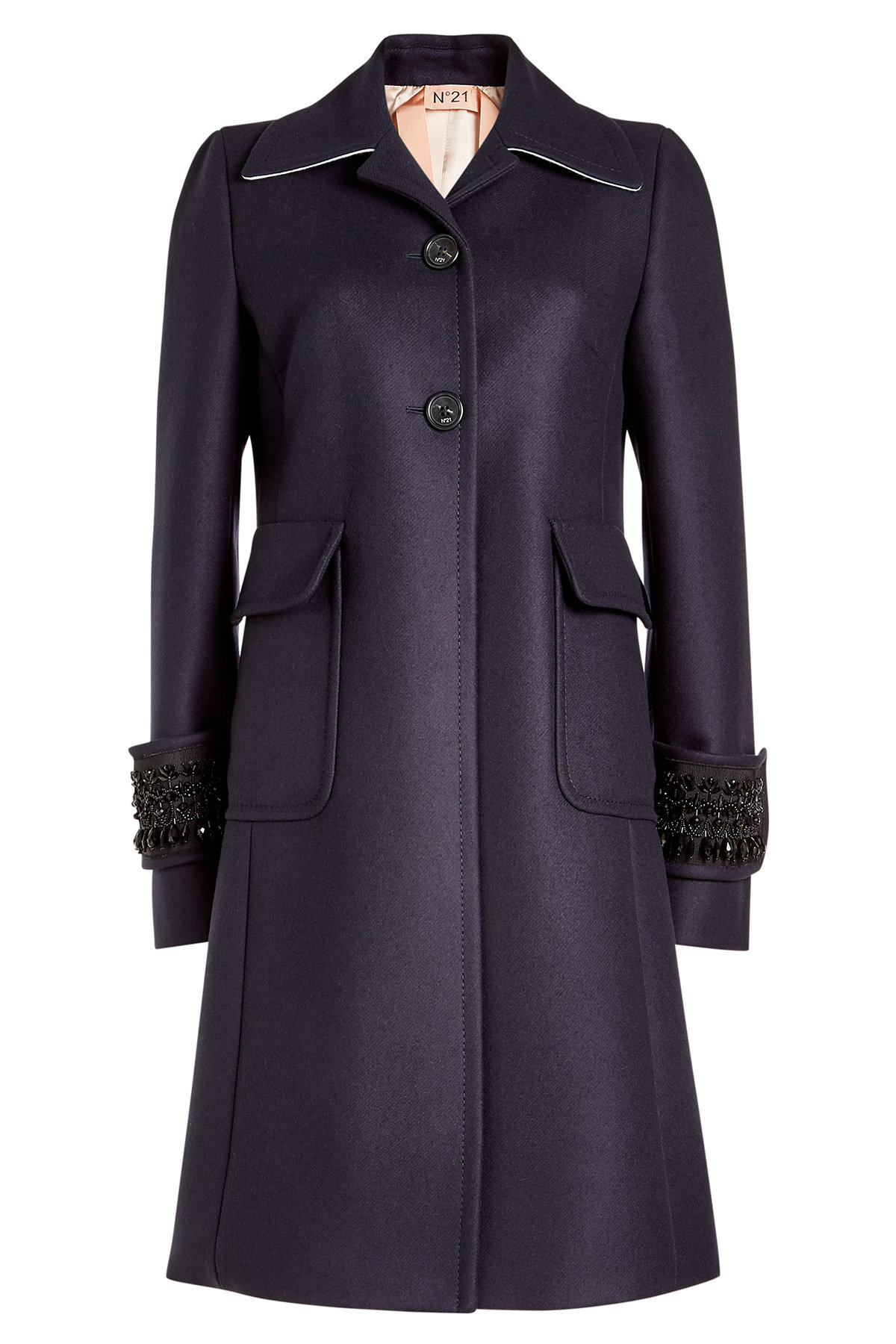 N°21 - Embellished Wool Coat with Cashmere