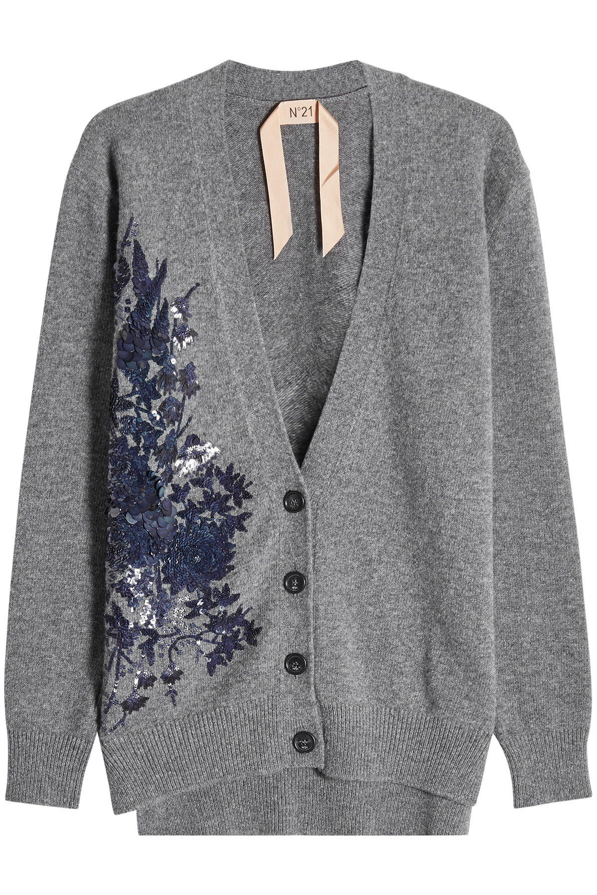 N°21 - Wool Cardigan with Sequins and Embroidery