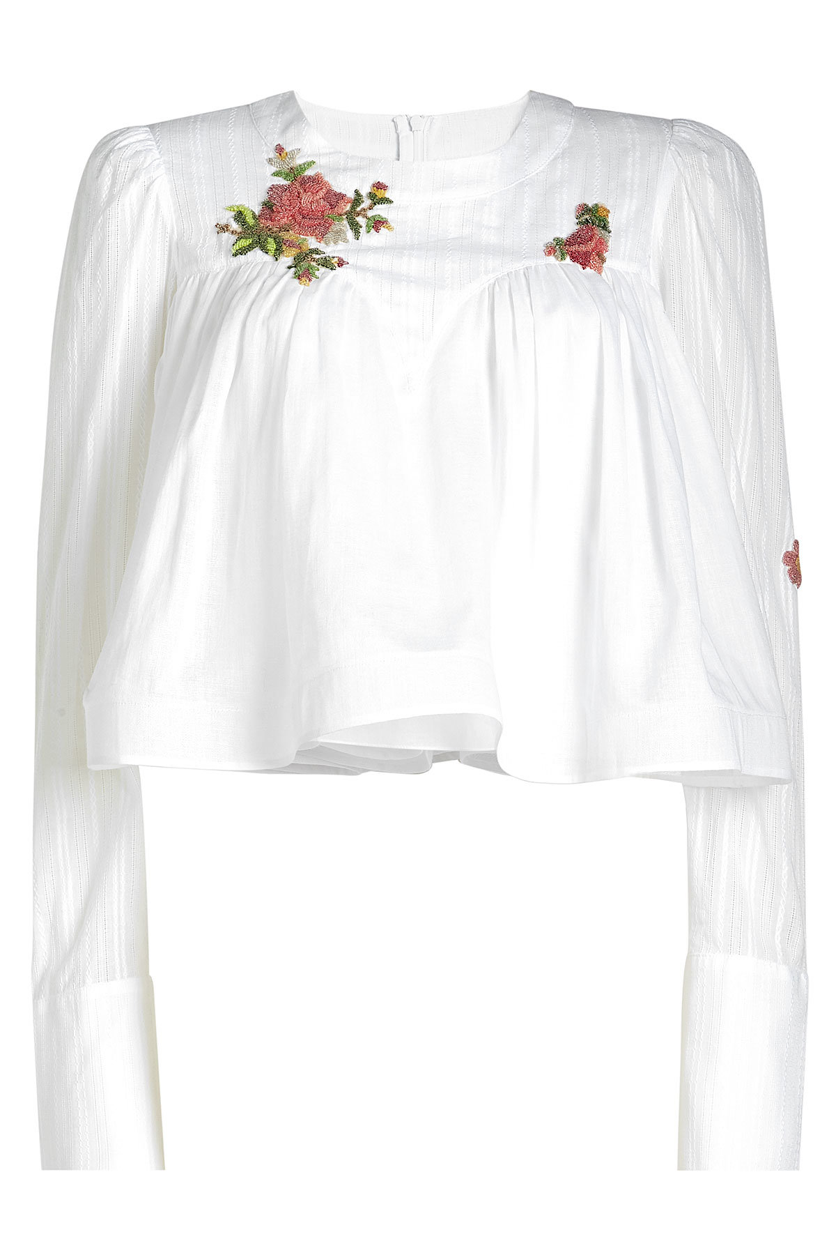 Embroidered Cotton Voile Blouse by Natasha Zinko