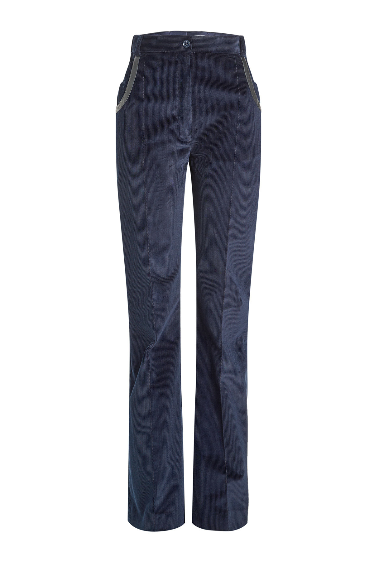 Nina Ricci - Corduroy Pants with Leather Trim