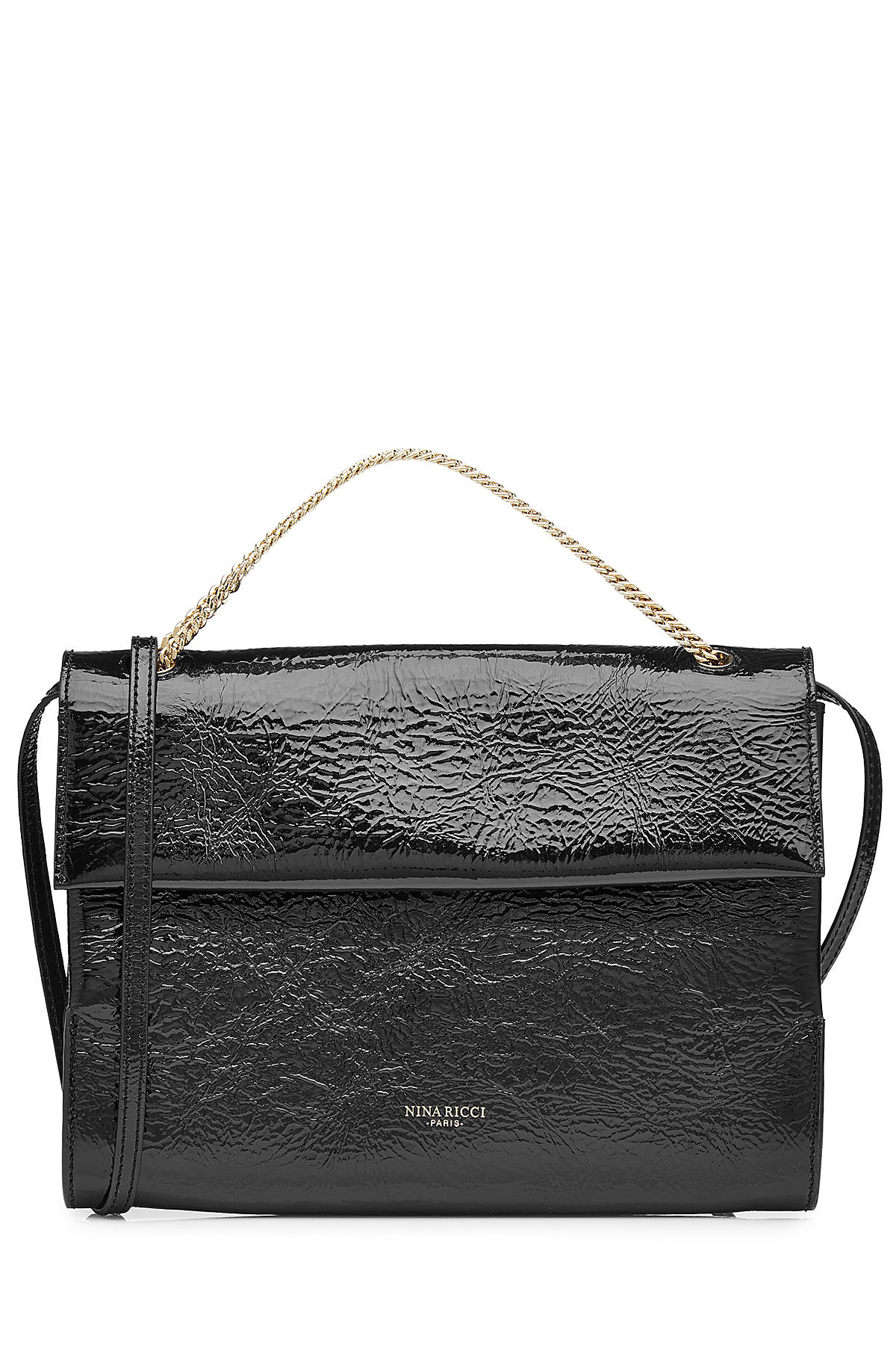 Small Crinkled Leather Shoulder Bag by Nina Ricci