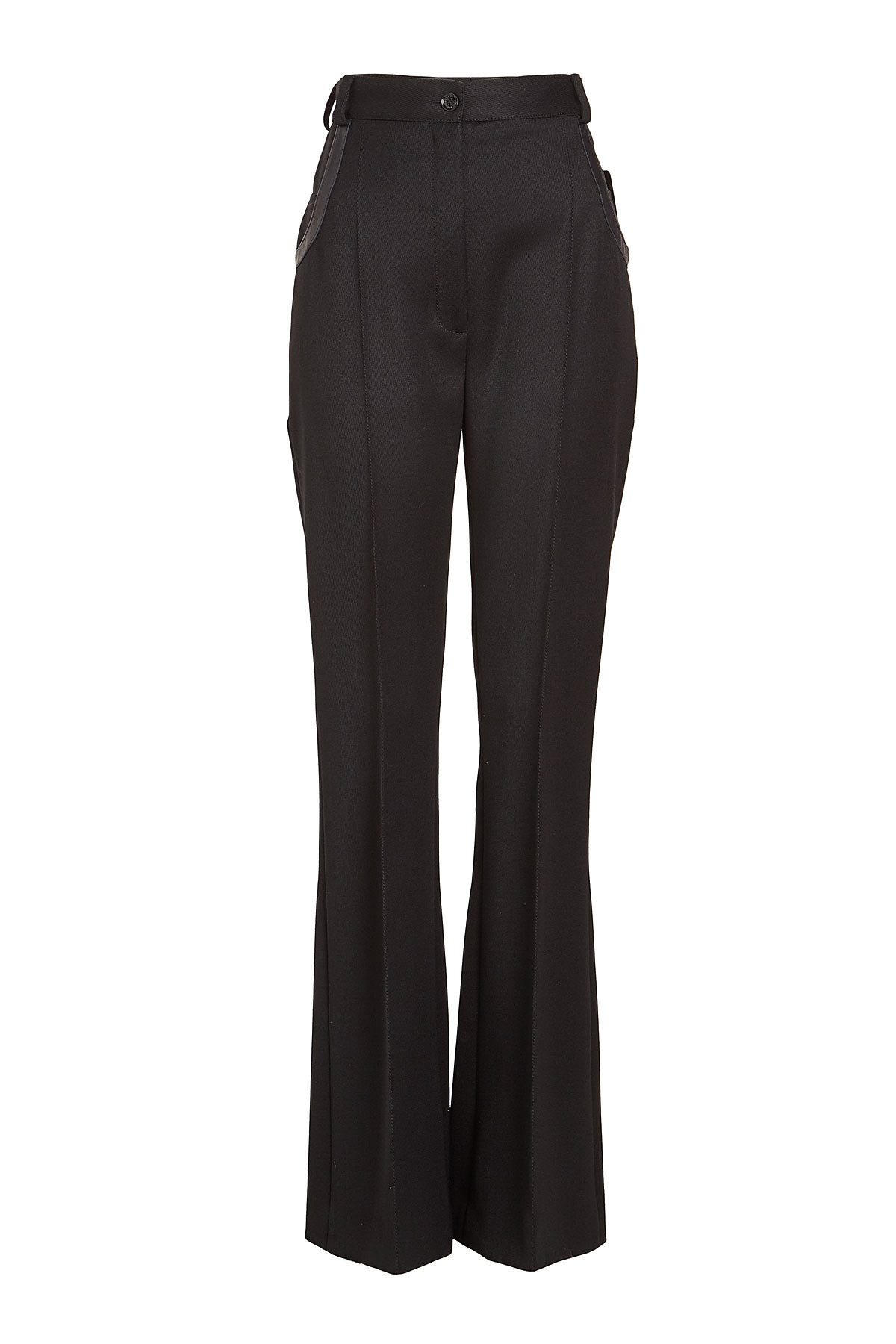 Nina Ricci - Wool Pants with Leather Trims