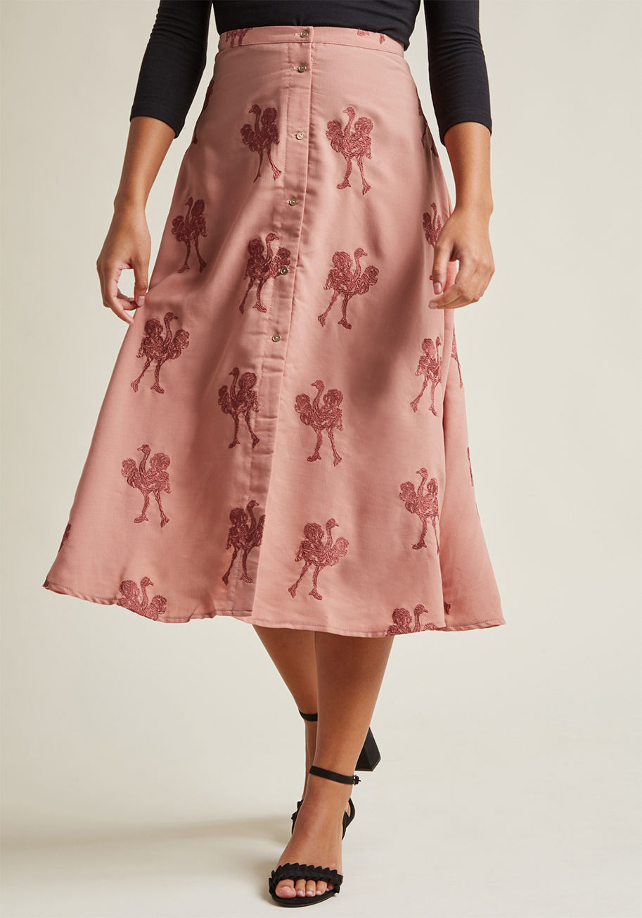 Pepaloves - Pepaloves Spread Your Wings A-Line Midi Skirt