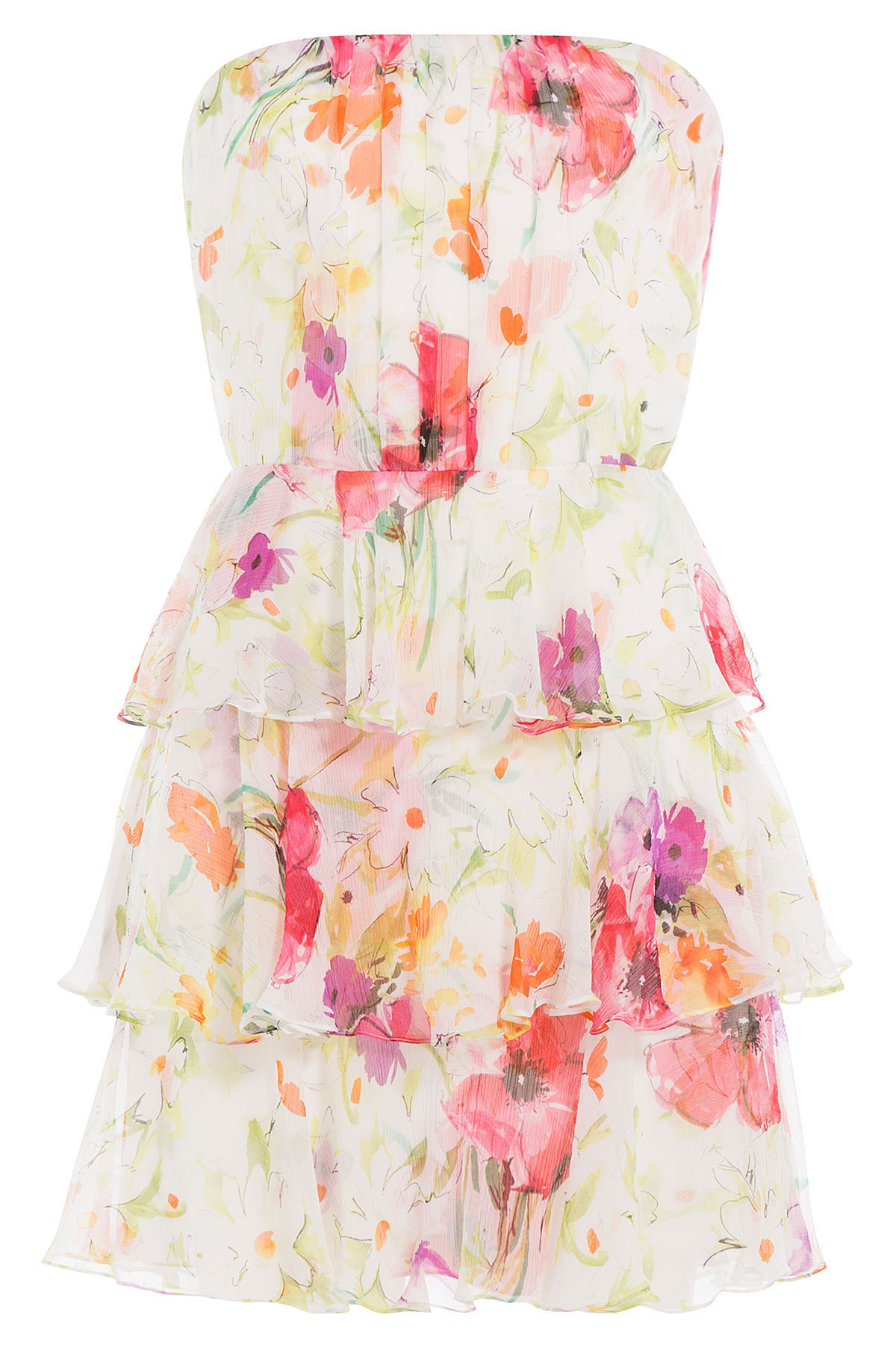 Printed Silk Chiffon Bandeau Dress by Polo Ralph Lauren