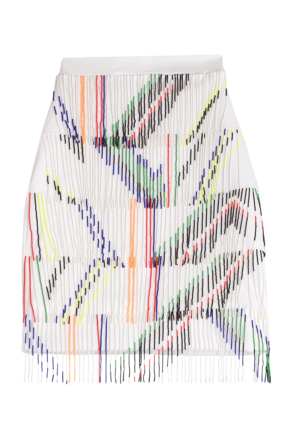 Skirt with Bead Embellished Fringe by Preen