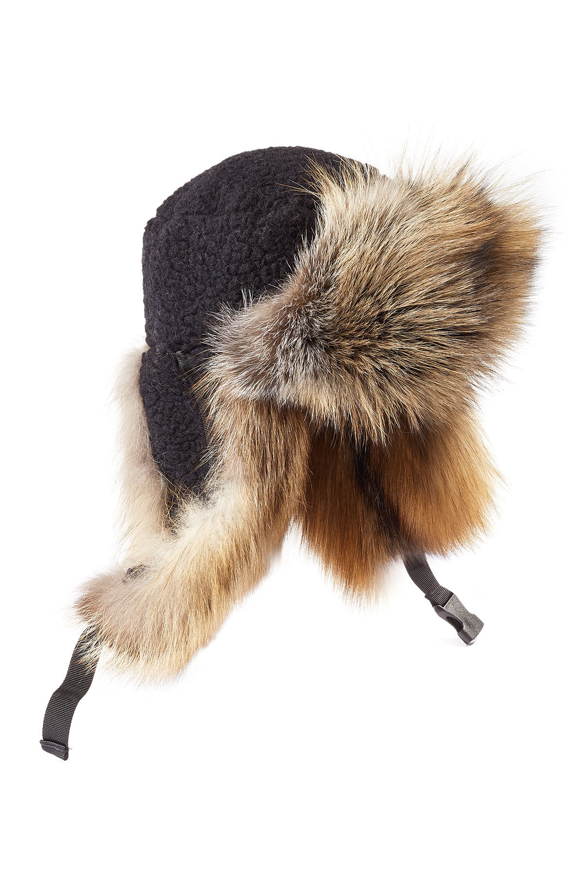 Preen - Sky Hat with Shearling and Fox Fur