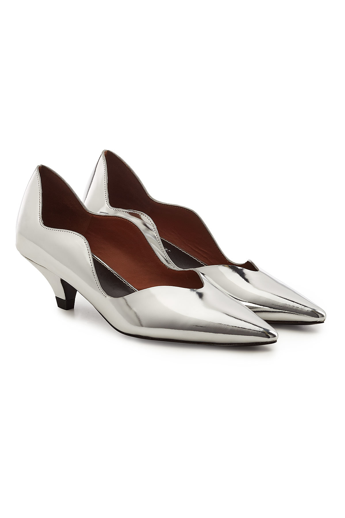 Proenza Schouler - Metallic Leather Kitten Heel Pumps