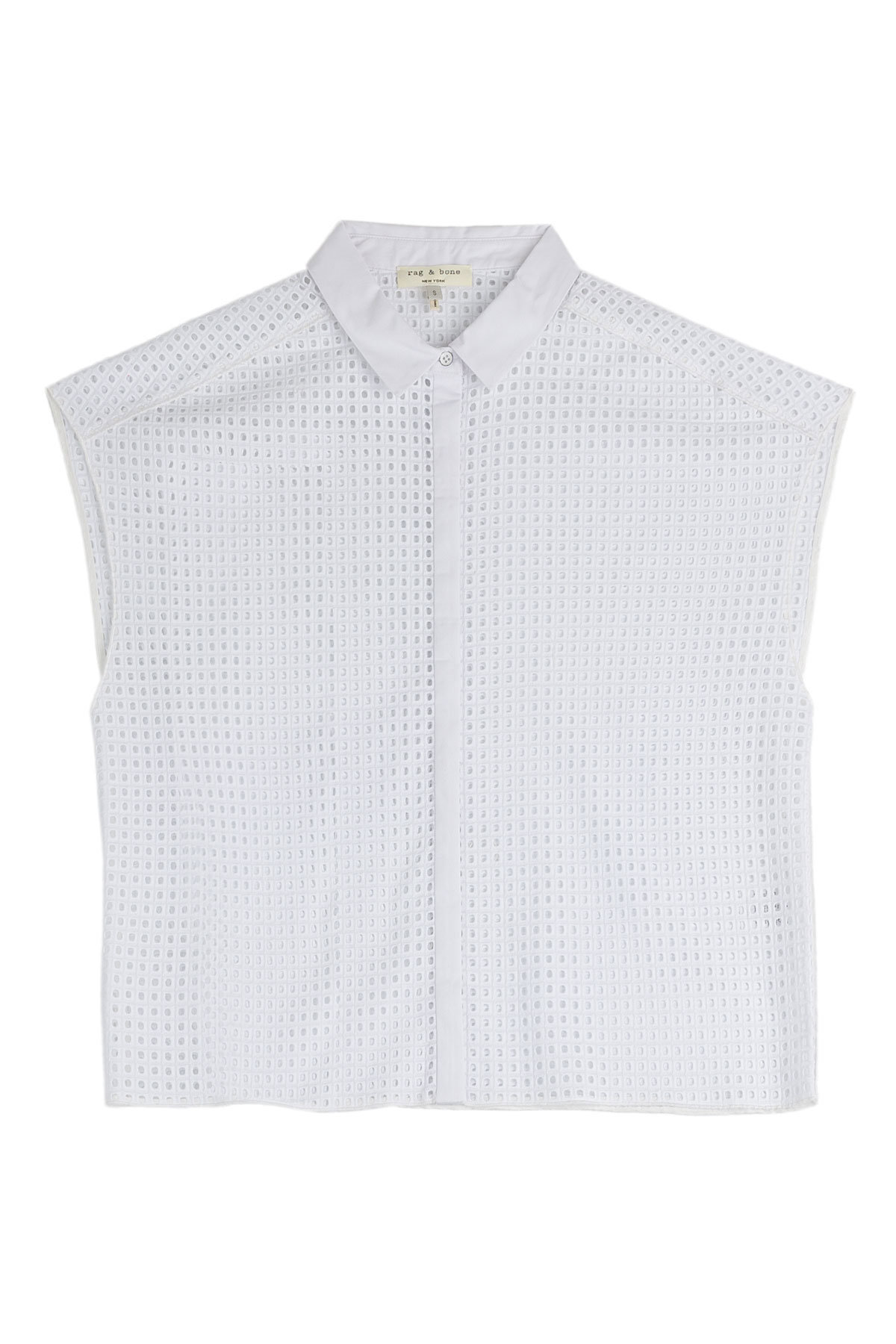 Cropped Cotton Eyelet Blouse by Rag & Bone