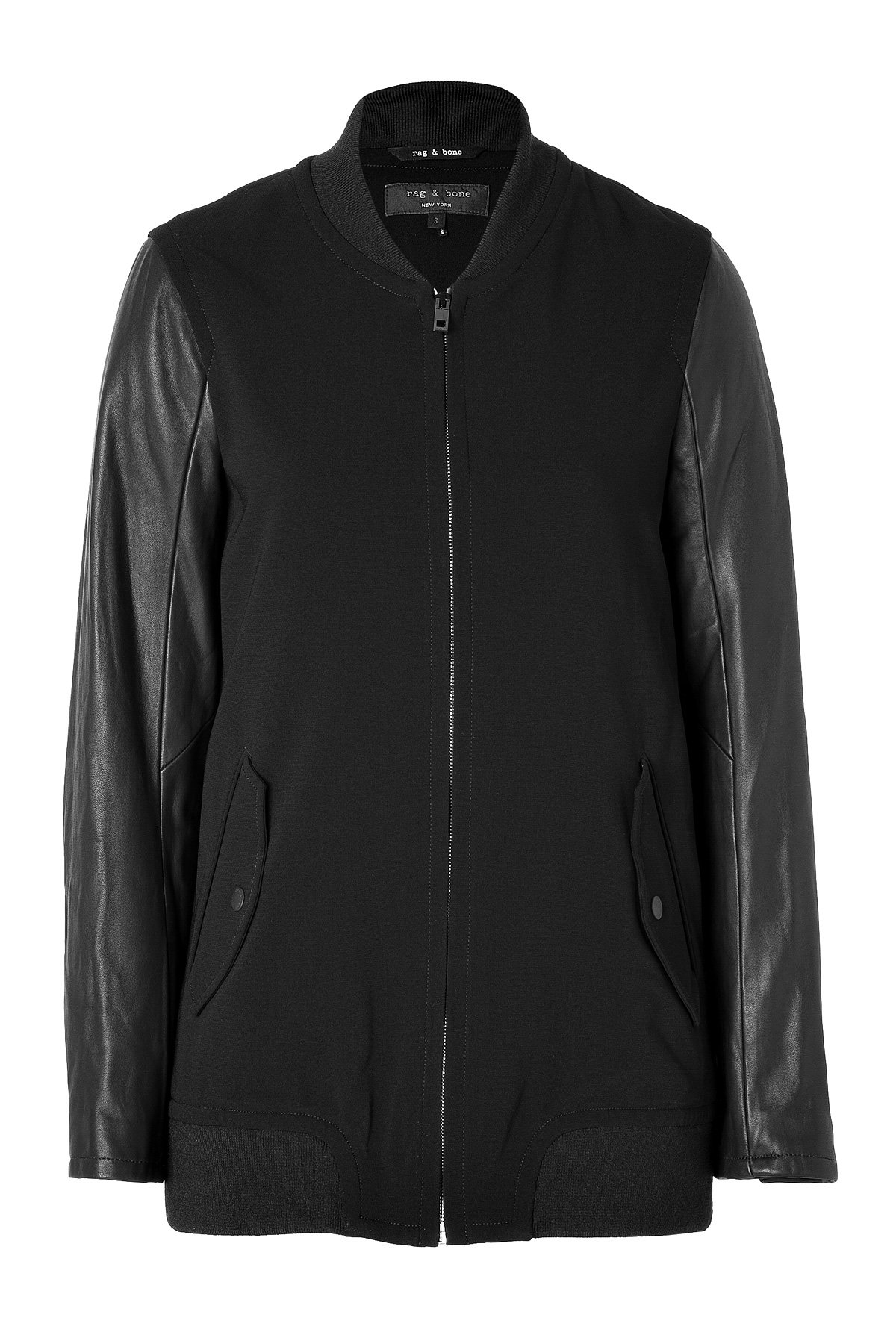 Leather Sleeve Pacific Jacket in Black by Rag & Bone