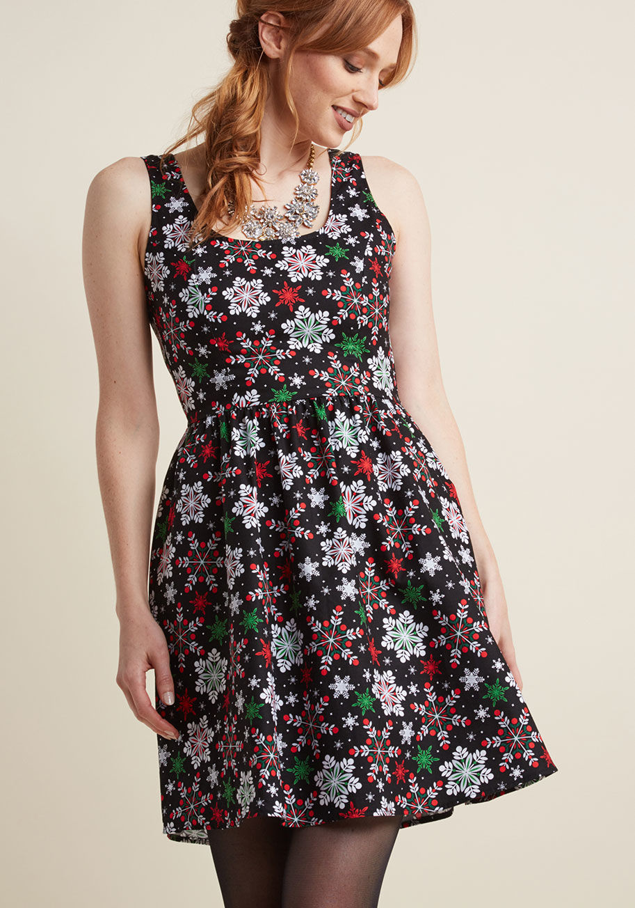 Retrolicious - Good Enough to Sleet A-Line Dress