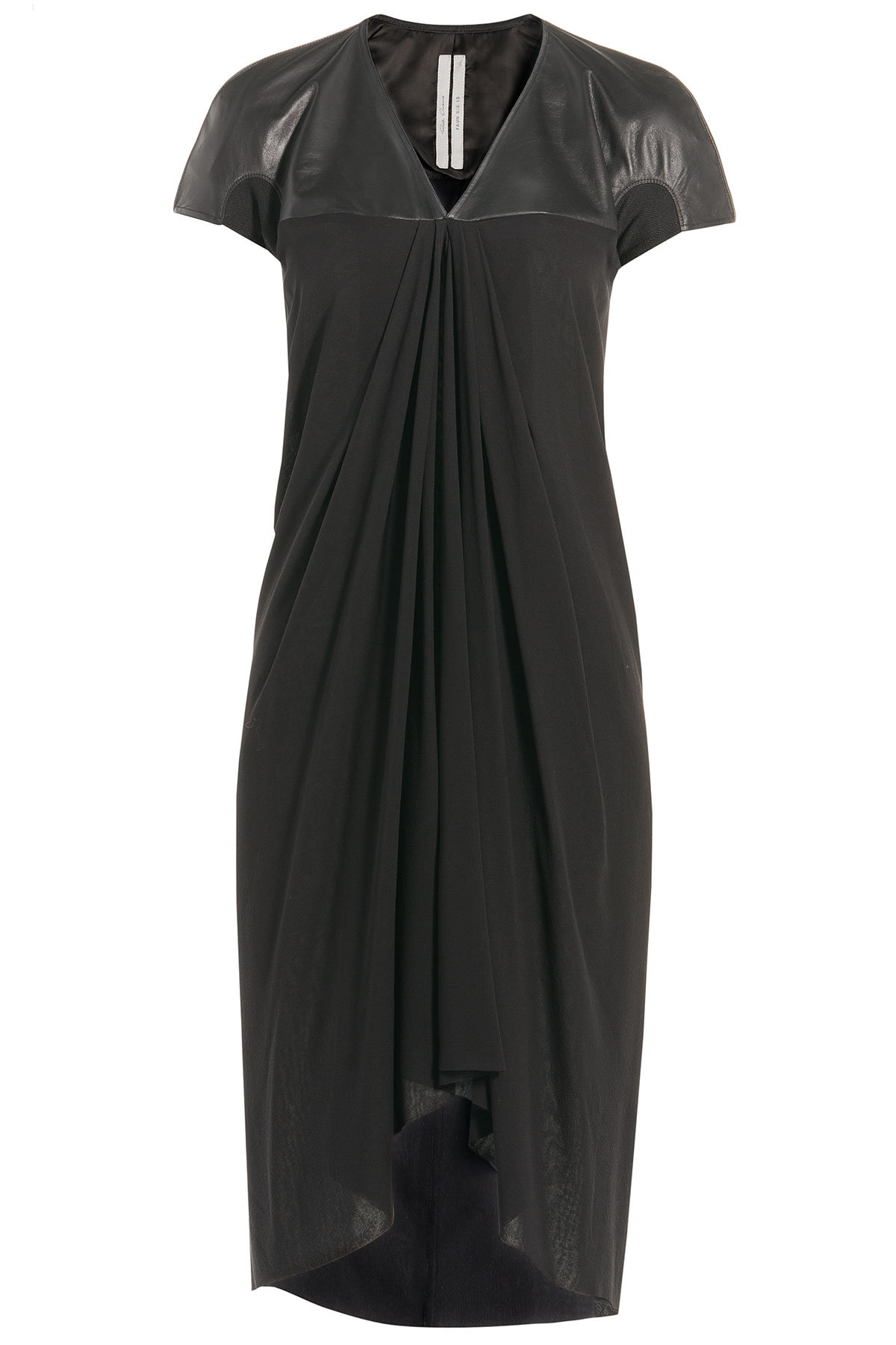 Silk Chiffon and Leather Dress by Rick Owens