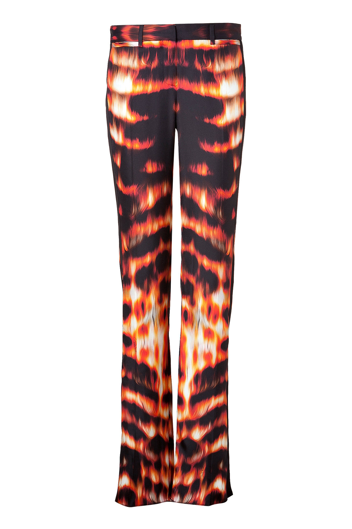 Flame Printed Silk Trousers by Roberto Cavalli