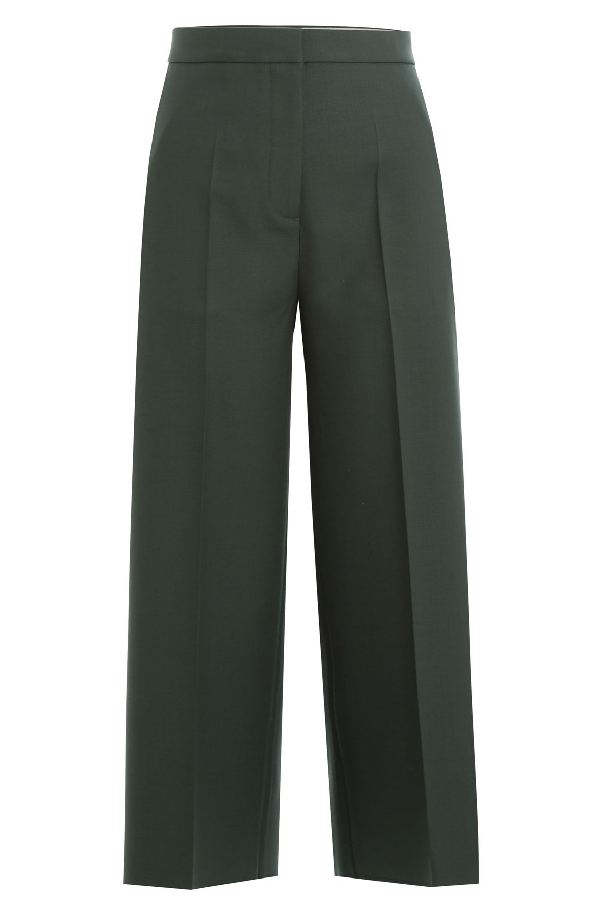 Cropped Virgin Wool Wide Leg Pants by Rochas