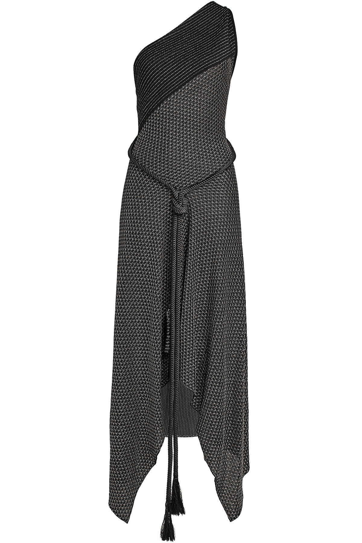 Roland Mouret - Asymmetric Merino Wool Gown with Metallic Thread