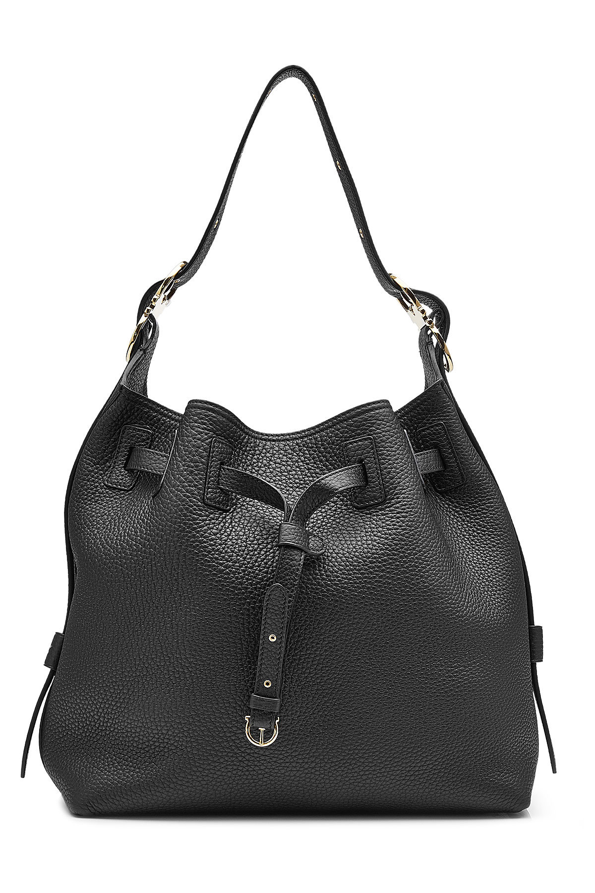 Leather Drawstring Bucket Bag by Salvatore Ferragamo